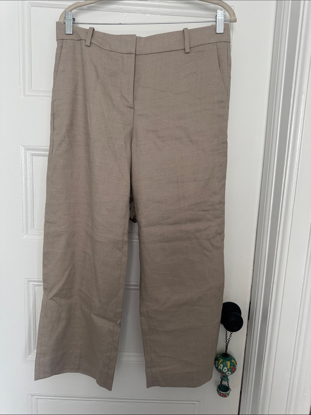 J. Crew Wide-Leg Pants in Light Taupe